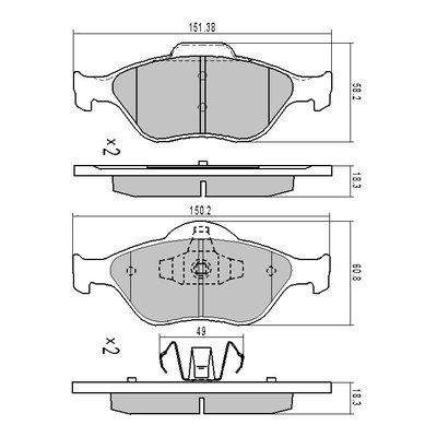 Тормозные колодки Форд Фиеста IV, V, передние дисковые FD004