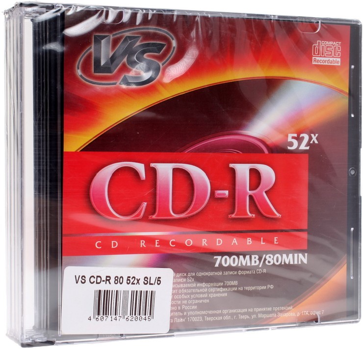 CD-диск VS CD-R 0.7 ГБ Slim Case 52x