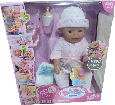 Кукла Zapf Creation Baby Born в розовом и шляпке 824368, 40 см