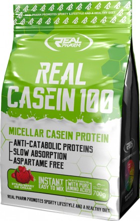 Протеин Real Pharm Real Casein 100 Клубника 700 г