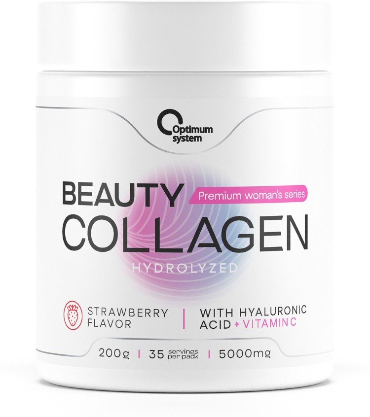 Optimum System Collagen Wellness Beauty Клубника 200 г