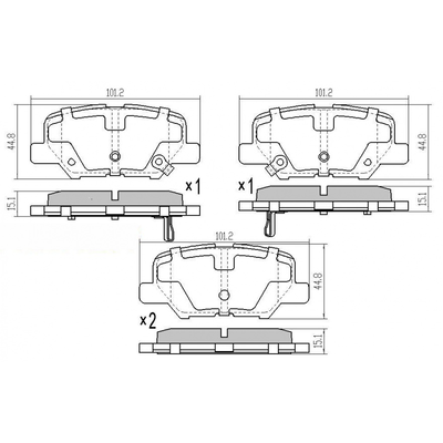 Тормозные колодки Мазда 6, задние дисковые MZ102