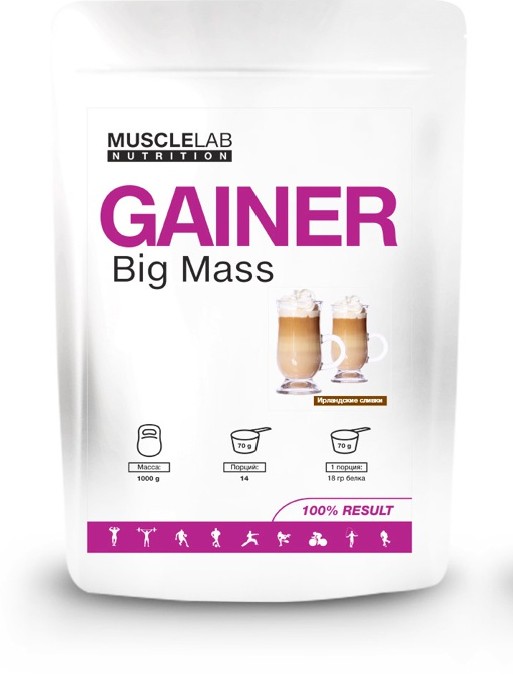 Гейнер MuscleLab Big Mass Gainer Ирландские сливки 1000 г