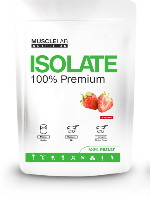 Протеин MuscleLab Nutrition Isolate Клубника 1000 г