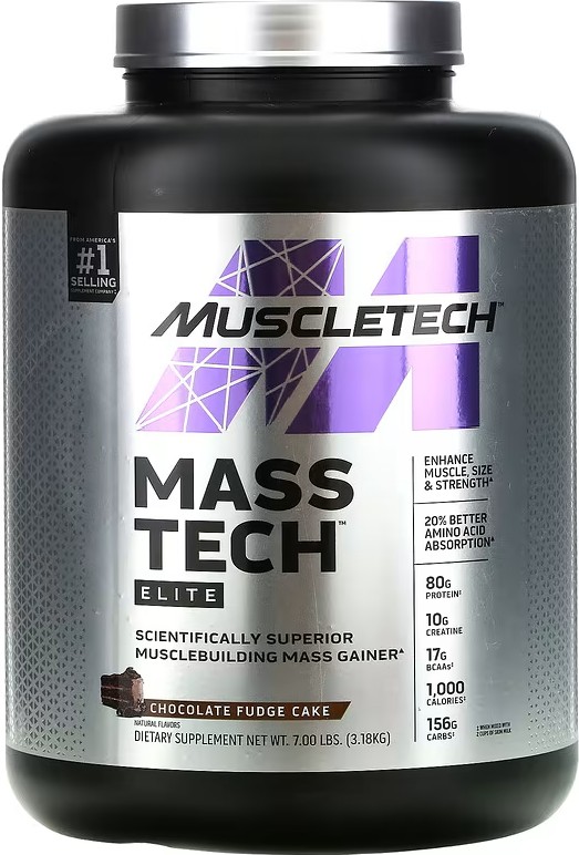 Гейнер MuscleTech Mass-Tech Elite Шоколадный пирог 3180 г