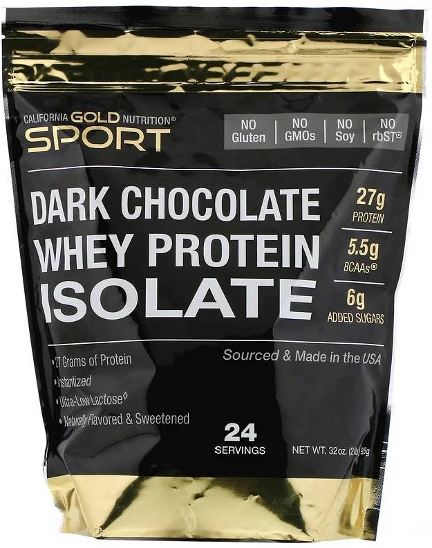 Протеин California Gold Nutrition Whey Protein Isolate Черный шоколад 908 г