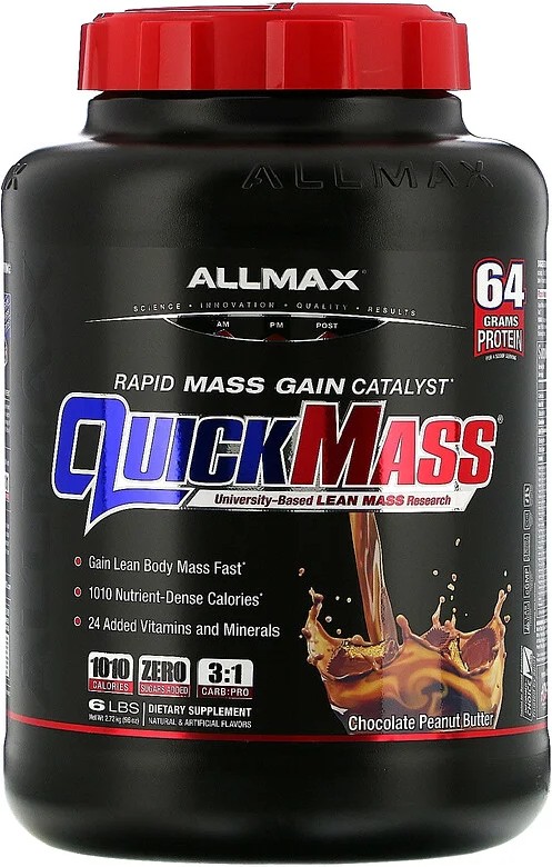 Гейнер ALLMAX QuickMass Rapid Mass Gain Catalyst Шоколадное арахисовое масло 2720 г