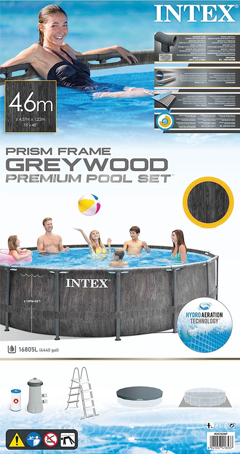 Intex prism frame 26742. 26742 Интекс. Бассейн Intex Greywood Prism frame 26742 457х122 см. Prism frame Premium Pool Set. Бассейн Интекс коричневый.